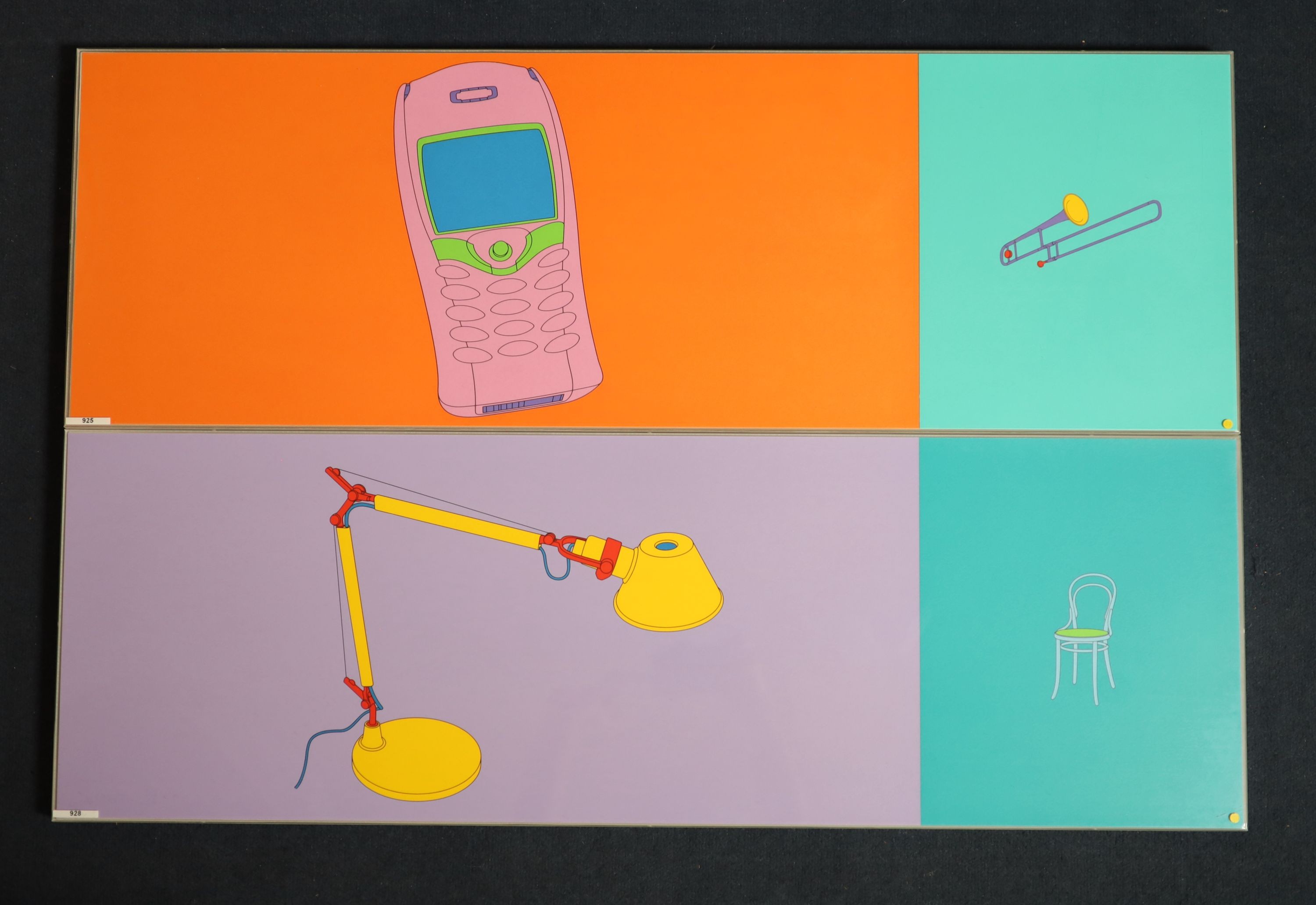 Michael Craig-Martin (Irish, 1941-), Folio, 2004, Set of 12 screenprints, 33 x 100cm.